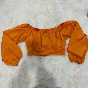 Off shoulder orange crop top